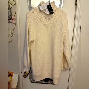 NWT Guess Cream Cowl Neck Sweater W/M